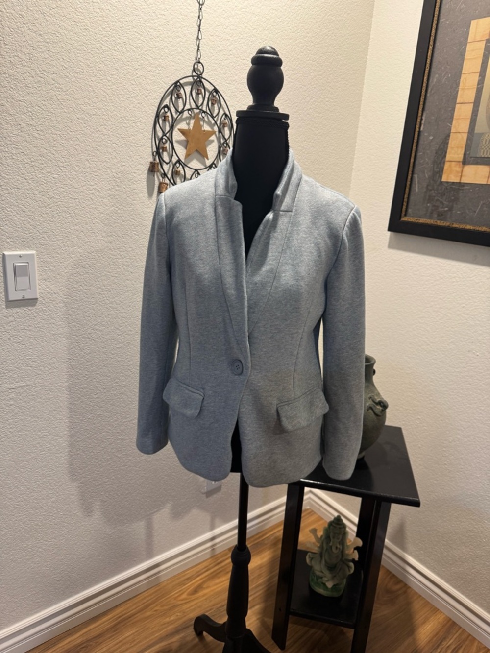 Gibson Light Gray Single-Button Tailored Blazer